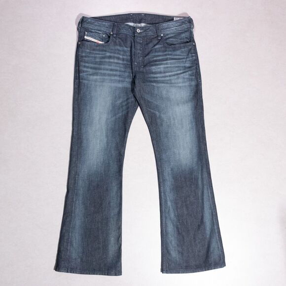 Diesel Zathan Stretch Regular Boot Cut Denim Blue Jeans Mens Size 37x32 USA Made - Picture 1 of 9